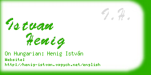 istvan henig business card