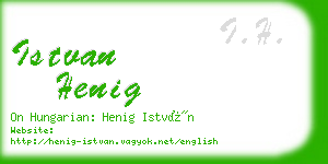 istvan henig business card